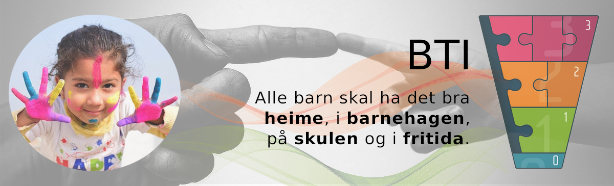 Plakat med bilete av blid jente med maling på hendene. Tekst: Alle barn skal ha det det bra heime, i barnehagen, på skulen og på fritida. 